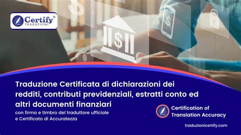 Traduzione Certificata Della Dichiarazione Dei Redditi Inps E Buste