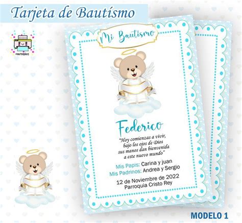 Tarjeta Estampita Baut Smo Var N Imprimir Personalizada M V