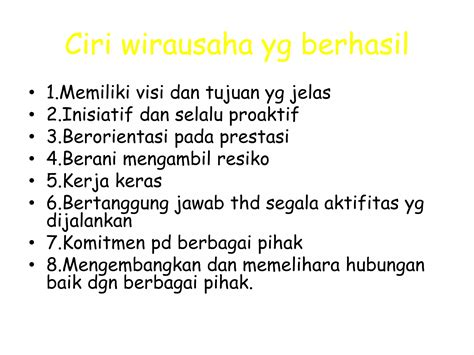 Berikut Sifat Yang Harus Dimiliki Oleh Seorang Wirausaha Yaitu 7