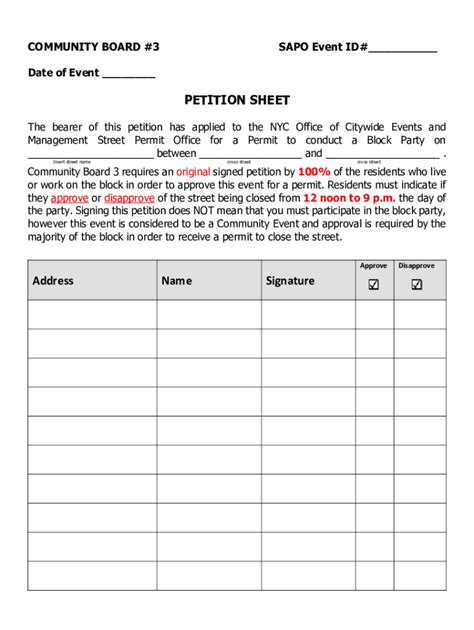 Fillable Online Block Party Petition Template Fax Email Print PdfFiller