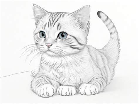 Premium Photo | A drawing of two cats with a white background