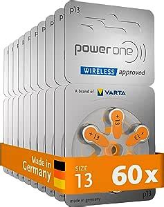 Power One Piles Auditives Type Orange Lot De Batteries Pour