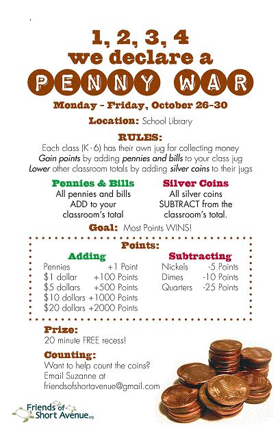 Penny Wars Pta Fundraising School Fundraisers Pta School