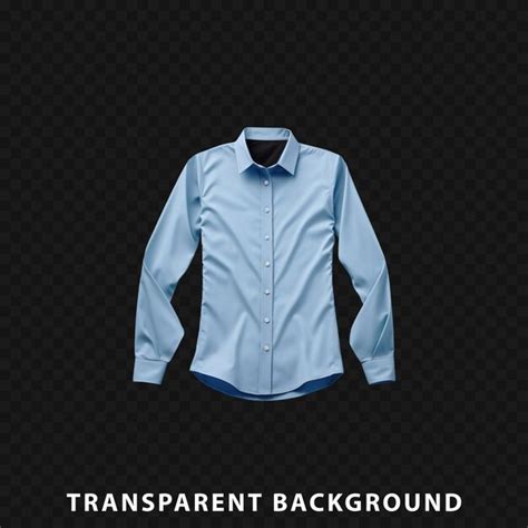 Maquete De Camisa Azul De Manga Comprida Isolada Em Fundo Transparente