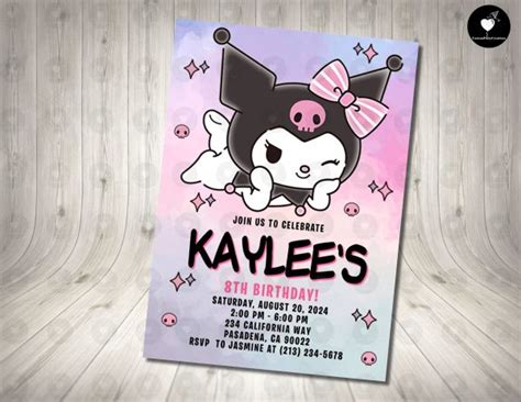 Kuromi Power Invitation Birthday Party Custom Party Creations