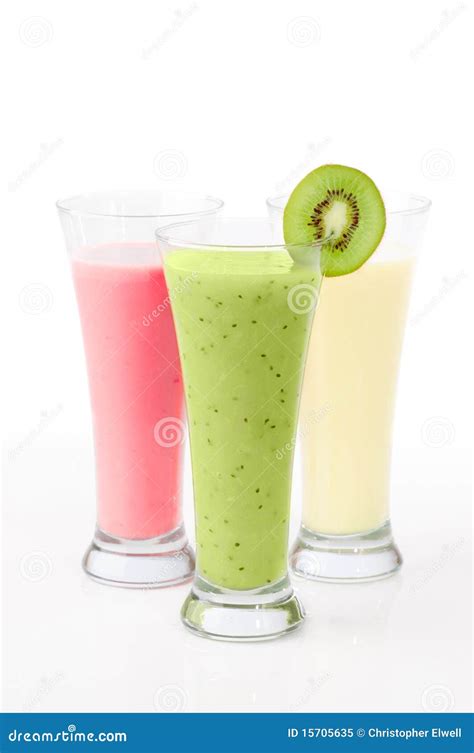 Kiwi & Fruit Smoothies stock image. Image of drink, white - 15705635