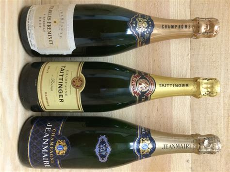 Champagne Charles Freminet Brut, Champagne Taitinger Brut & Champagne Jeanmaire Cuvée Brut ...