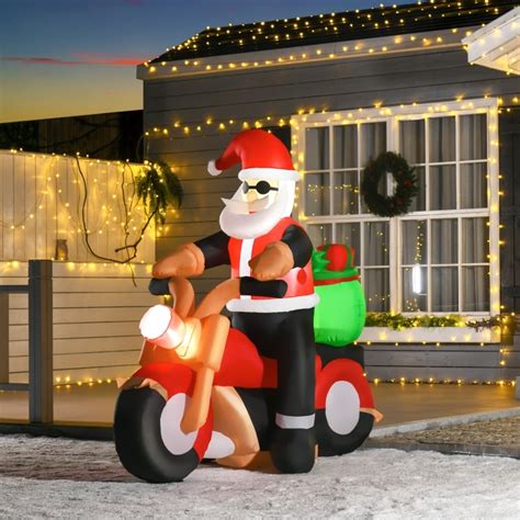 Inflatable Santa Claus Motorcycle Display Foter