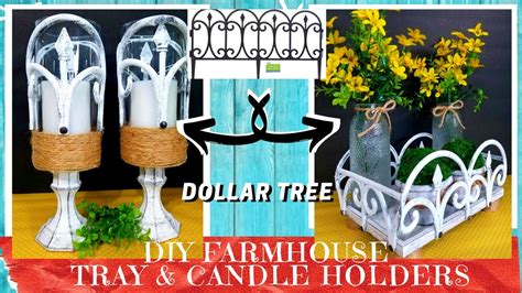 Diy Dollar Tree Piece Tray Candle Holder Set Create Modern