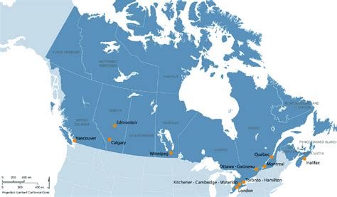 Context Map Of The Eleven Canadian Metropolitan Areas Being Studied