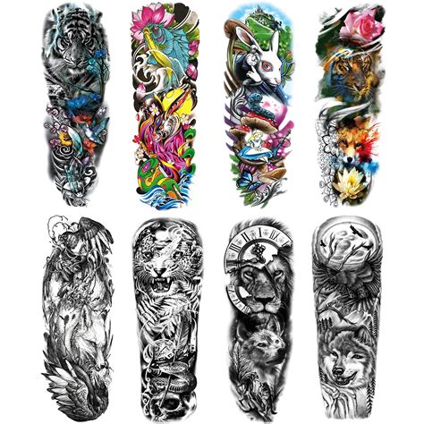 Buy Animal Sleeve Tattoo Stickers Fake Lion Tiger Rabbit Fish Full Arm
