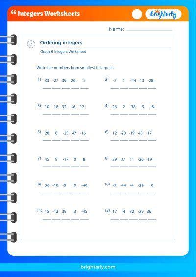 Free Printable Integers Worksheets Positive And Negative Integers Worksheets Library