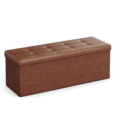 Songmics 43 Inches Folding Storage Ottoman Bench Storage Chest