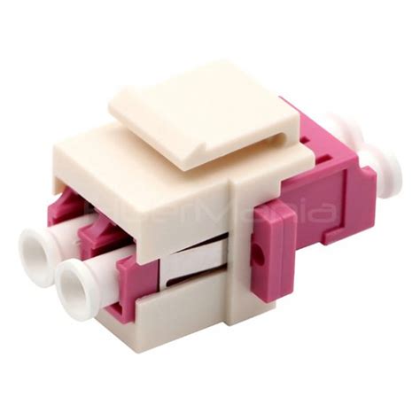 Lc To Lc Om4 Multimode Duplex Fiber Optic Keystone Coupler White