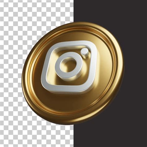 Premium PSD Instagram Logo Gold 3d