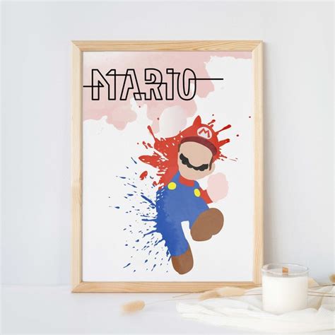 Super Mario Bros Watercolor Clipart Etsy