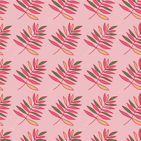 Abstract Outline Tropical Palm Leaves Seamless Pattern Background Leaf