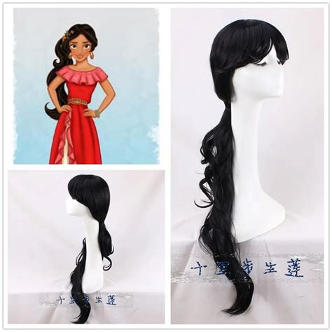 The Princess Elena Of Avalor Cosplay Wig Women Elena Black Long Hair