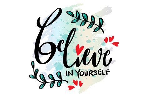 Believe In Yourself Hand Lettering Graphic By Han Dhini · Creative Fabrica