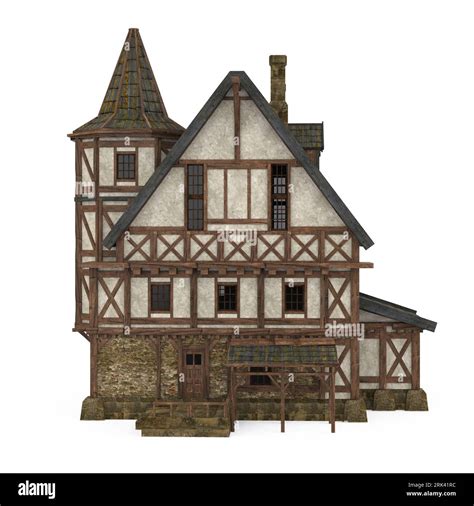 Medieval House Isolated Stock Photo Alamy