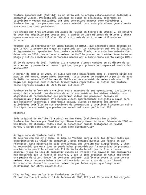Youtube - Informacion | PDF | Youtube | Informática 