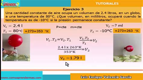 Ley De Charles Relaci N Entre Volumen Y Temperatura Ejercicio Youtube