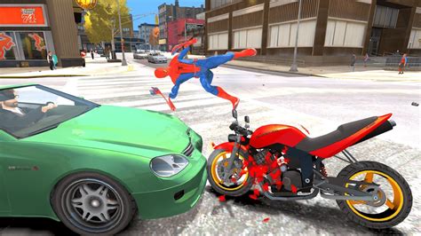 Brutal Motorcycle Spiderman Ragdolls Gta Iv 20 Euphoria Physics