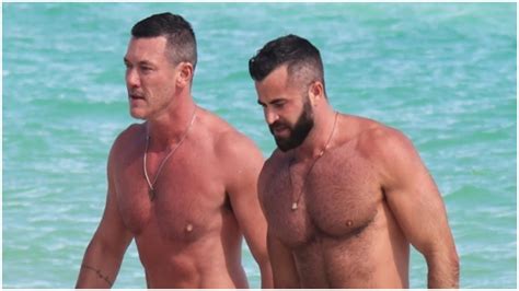 Luke Evans And Boyfriend Fran Tomas Hit The Miami Shore In Speedos