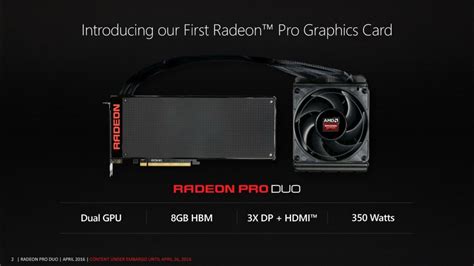 Amd Officially Launches The Radeon Pro Duo Dual Fiji Gpu For