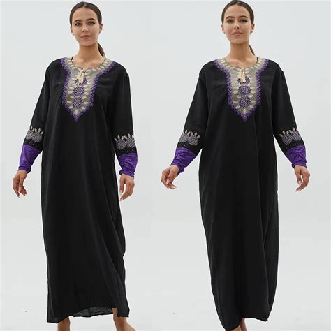 Bordado Mddle East Kaftan Mu Ulmano Feminino Abaya Vestido De Ora O