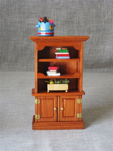 Vintage Wooden Dollhouse Bookcase Folk Art Doll House Etsy