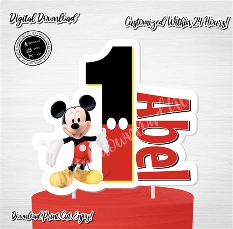 Mickey Mouse 1st Birthday Cake Toppers