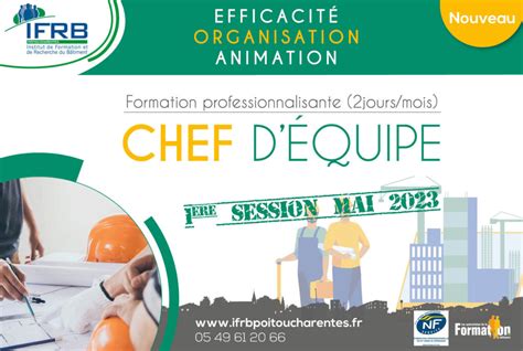 Chef déquipe BTP Institut de Formation et de Recherche du Bâtiment