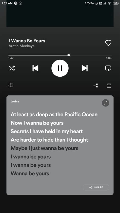 I Wanna Be Yours By Arctic Monkeys Song Lyrics Spotify Song Lyric