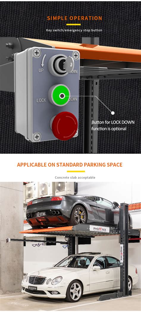 Post Car Garage Duplex Parking System Double Car Stacker Parking Lift