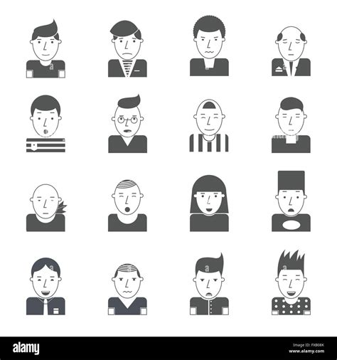 Man Faces Icons Stock Vector Image Art Alamy