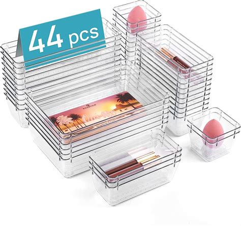 Amazon Vtopmart 44 PCS Clear Plastic Drawer Organizers Set 4 Size