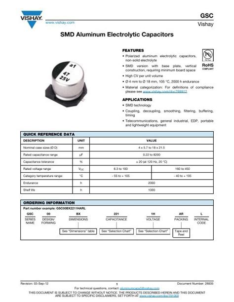 Gsc Smd Aluminum Electrolytic Capacitors