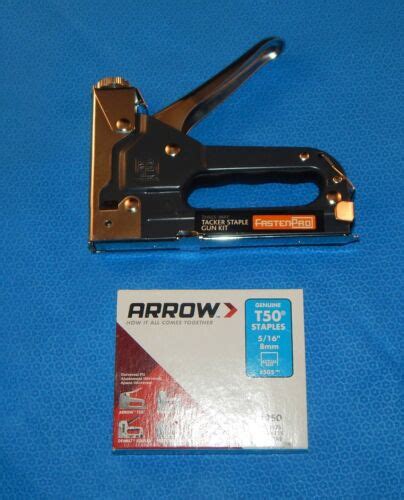 Heavy Duty Steel Fastenpro Gs Three Way Tacker Staple Gun Kit W Staples Ebay