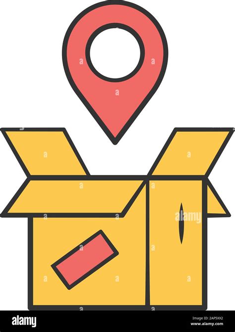 Parcel Tracking Yellow Color Icon Package Location Monitoring Order