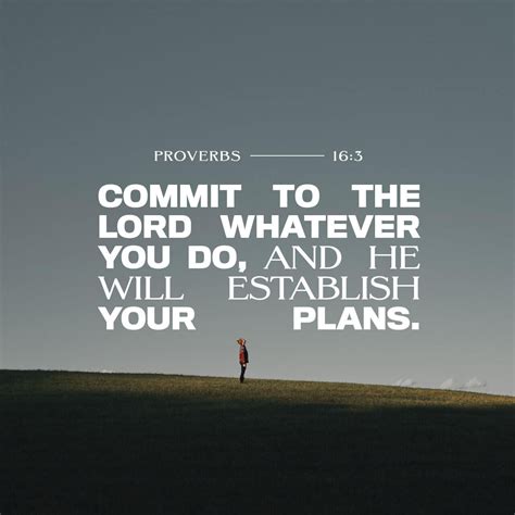 Commit To The Lord And He Will Establish Your Plans Proverbs 163