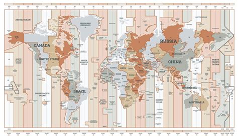 carte des fuseaux horaires carte du monde détaillée avec noms de pays