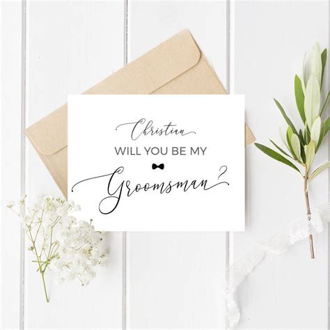 Will You Be My Groomsman Card Fully Editable Template Wedding Etsy