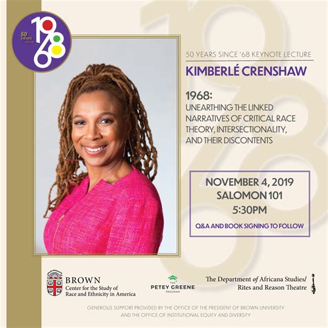 Kimberlé Crenshaw 50 Years Since 1968 Keynote Lecture Center For The