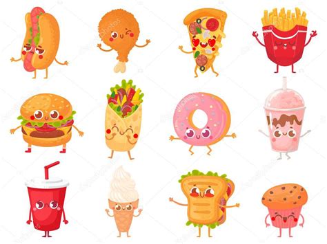 Mascotas De Comida R Pida De Dibujos Animados Personaje De Comida