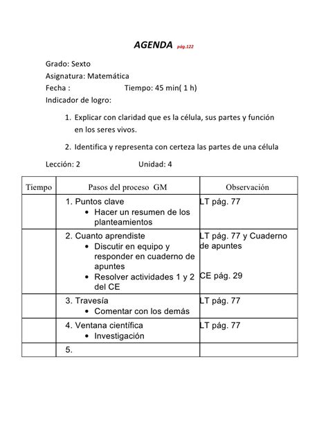 15 Ejemplo De Agenda