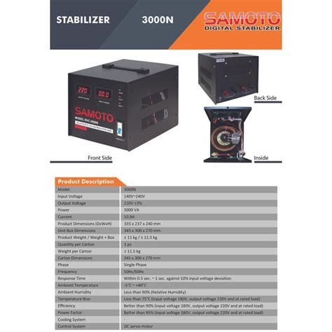 Jual Stabilizer Avr Samoto 3000Va 2100W 3000 Va 2100 W Digital Original