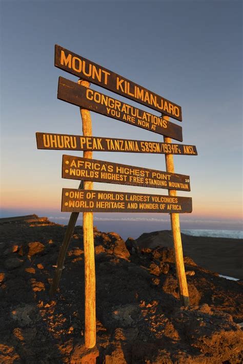 Kilimanjaro Uhuru Peak stock image. Image of dormant - 61298425