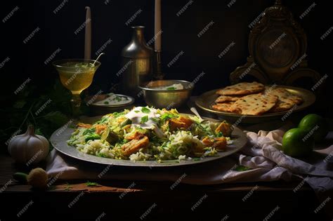 Premium Photo Biryani With Cucumber Raita