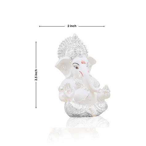 Gold Art India Silver Plated Lord Ganesha For Car Dashboard Ganesha